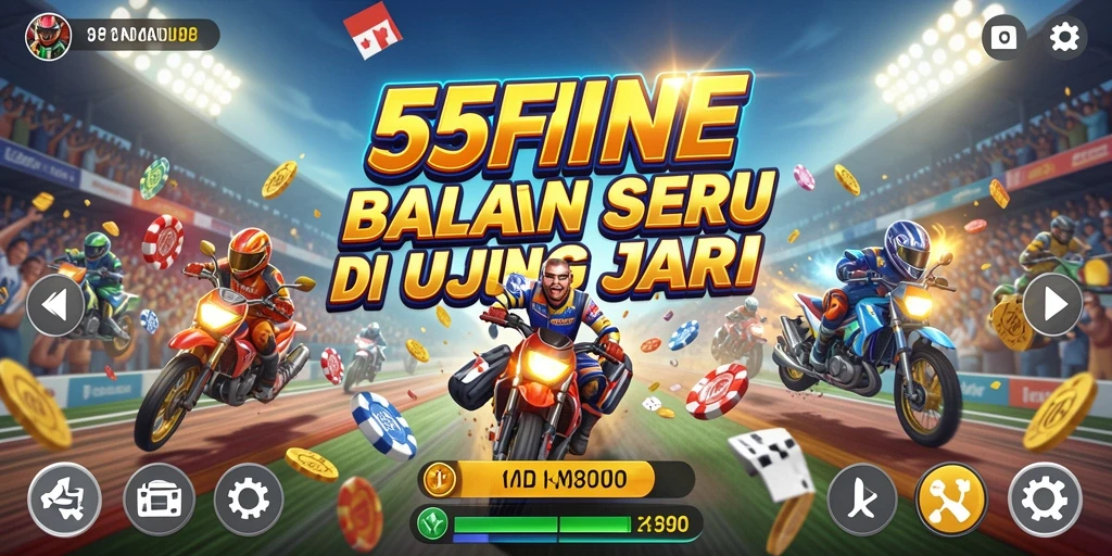 Tampilan gameplay balapan intens dalam 55FIVE.