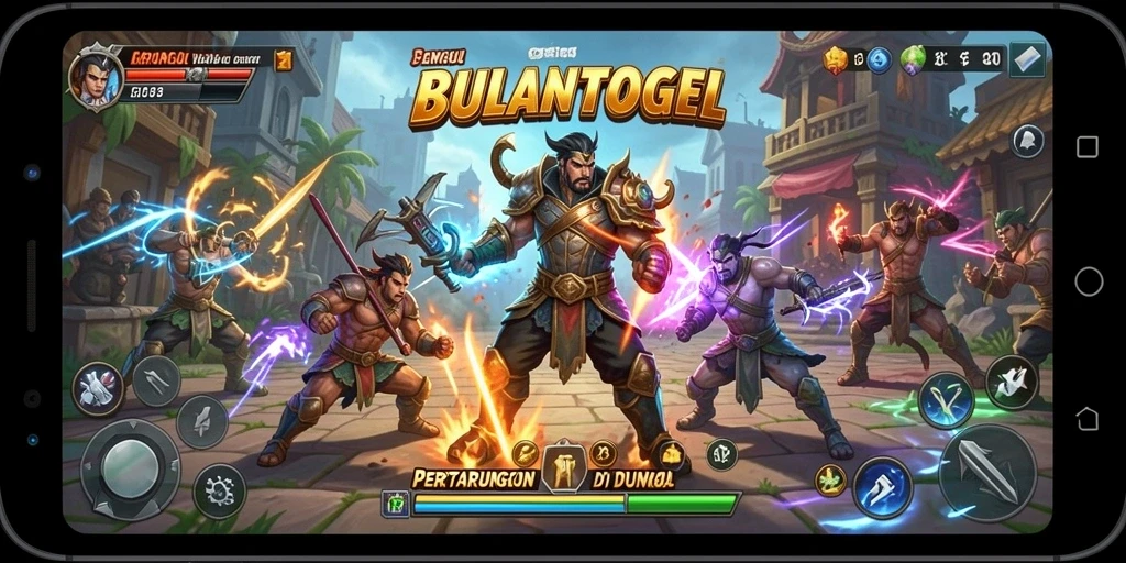 Screenshot gameplay BULANTOGEL menampilkan aksi pertarungan yang intens.