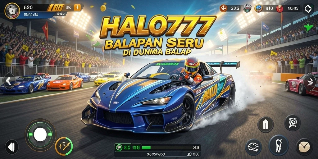 Tampilan gameplay HALO777 yang mendebarkan saat balapan.