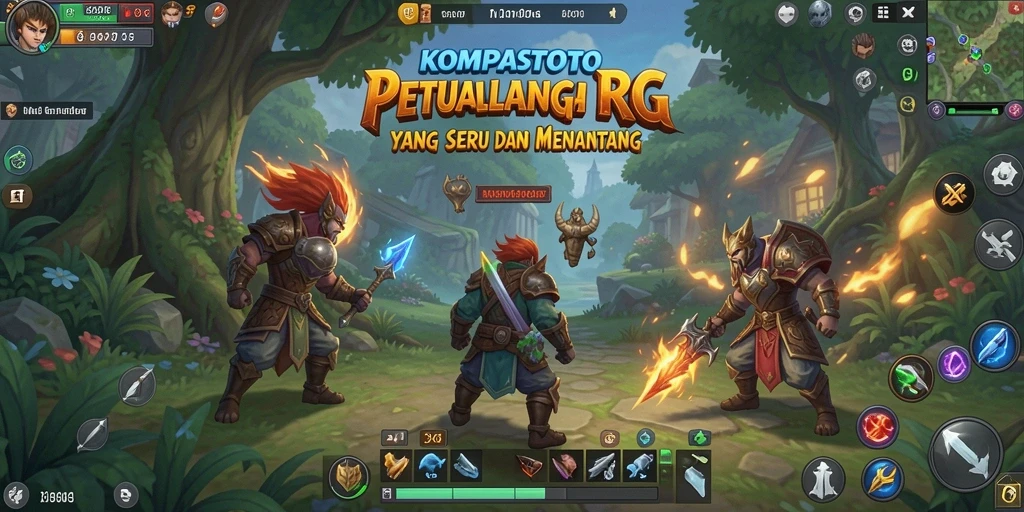 Tangkapan layar menampilkan aksi seru dalam permainan RPG KOMPASTOTO.
