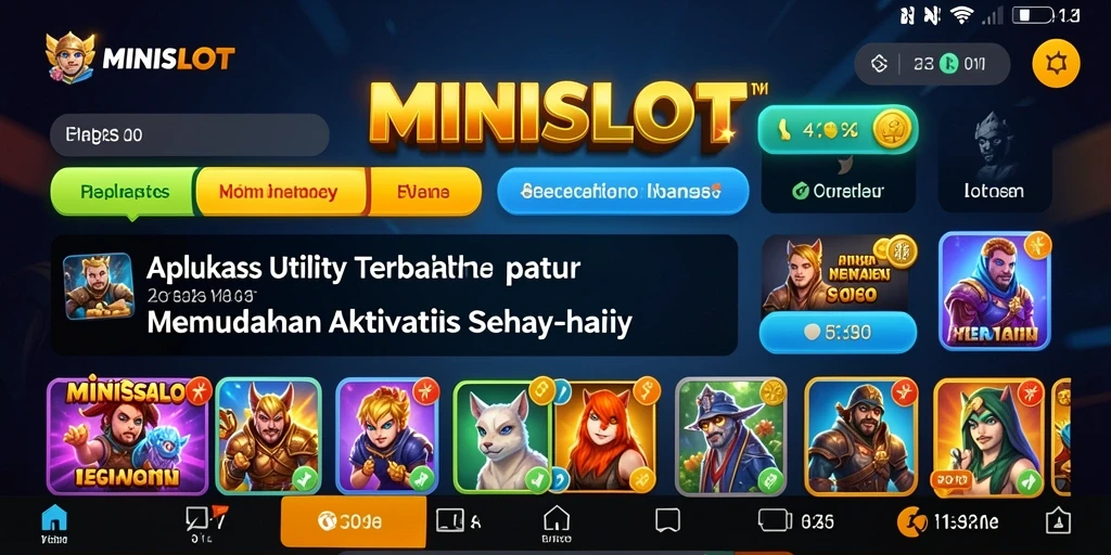 Tampilan utama MINISLOT dengan layout rapi dan fitur terintegrasi.