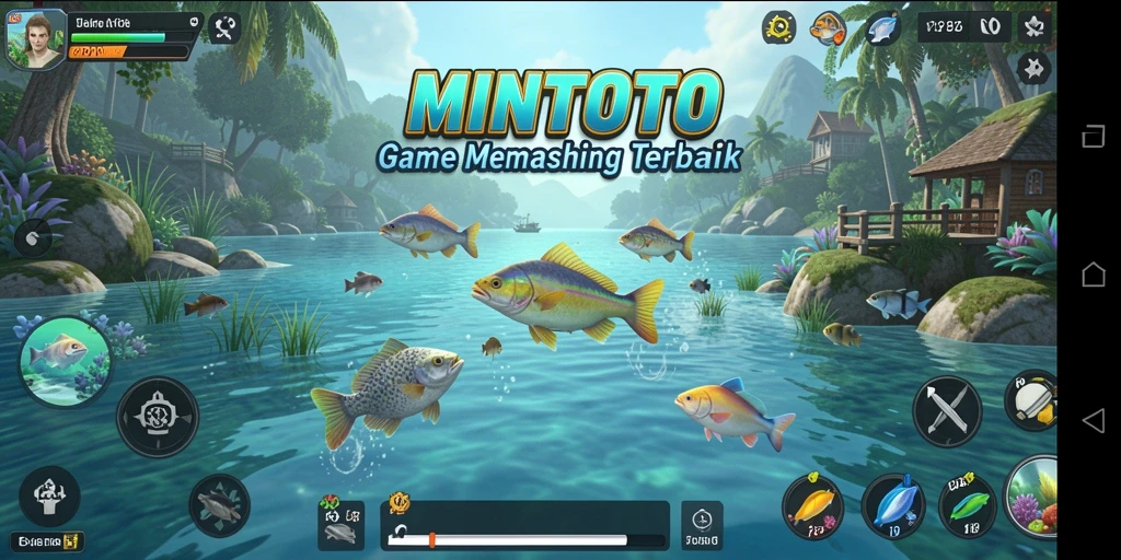 Tampilan gameplay MINTOTO yang menarik saat aktivitas memancing.