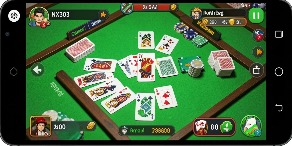 Tampilan gameplay Gaple yang seru dan menarik di NX303.