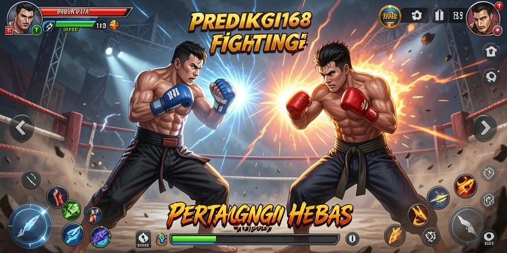 Screenshot PREDIKSI168: Menampilkan aksi pertarungan seru dalam game fighting.