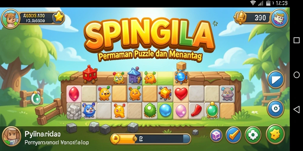 Tampilan gameplay SPINGILA yang menarik dengan teka-teki menantang.