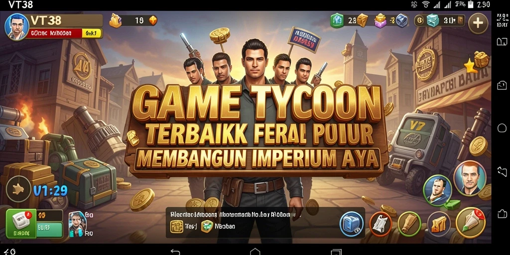 Tampilan gameplay mendebarkan dalam VT38 yang penuh strategi bisnis.