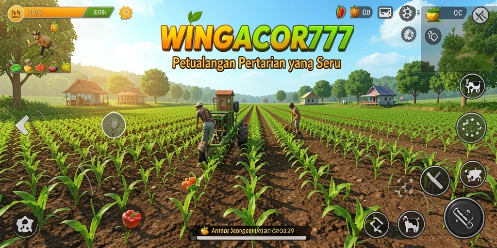 Tampilan gameplay seru WINGACOR77 yang menunjukkan aktivitas bertani.